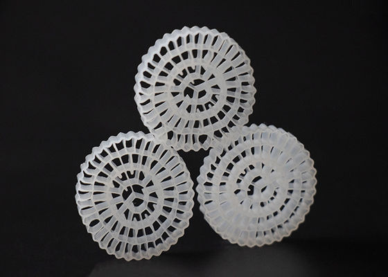 خرید ماده ی فرنگی HDPE MBBR Bio Media رنگ سفید و 25*4mm اندازه سطح بالا MBBR online manufacture