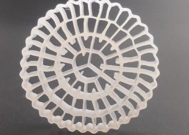 سطح بزرگ 25*4mm و رنگ سفید مواد اولیه HDPE رسانه های بیوفلیم MBBR