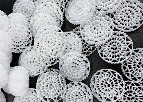 مواد فیلتر MBBR 100٪ Virgin HDPE FDA Safty White Nature Color