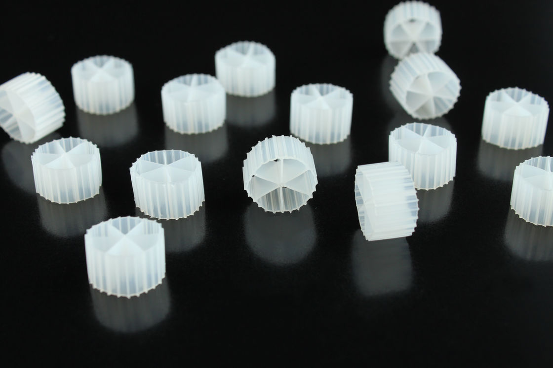 فعال MBBR Bio Media K1 با رنگ سفید و ماده HDPE تازه