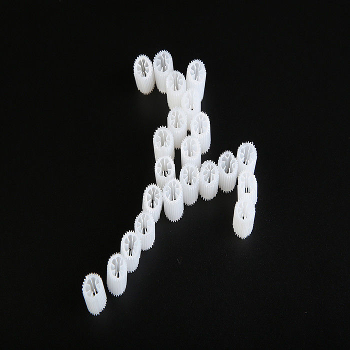 Virgin MBBR Bio Media حجم سنگین 5*10mm سفید Virgin HIPS مواد پلاستیکی Biocell