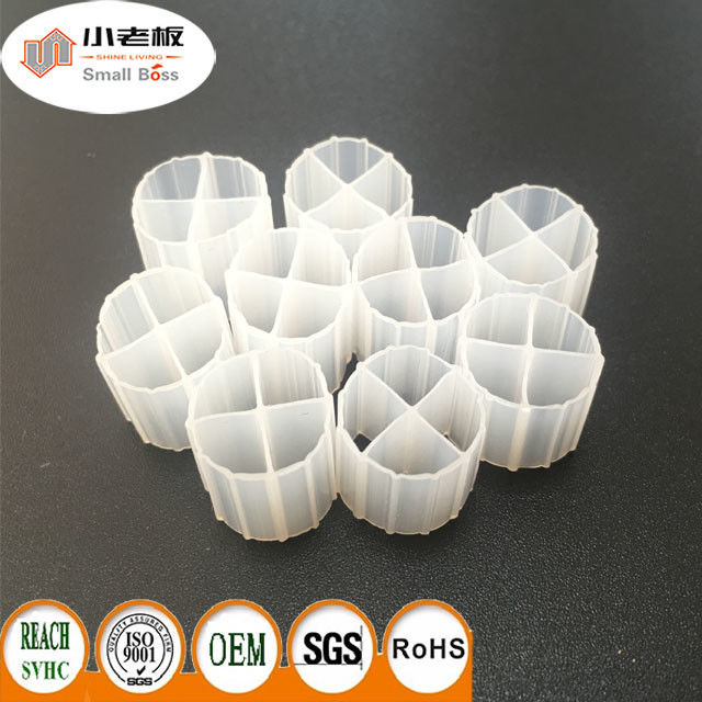 هیپس رنگ سفید پلاستیکی بیوفیلتر بستر متحرک 12*9mm اندازه