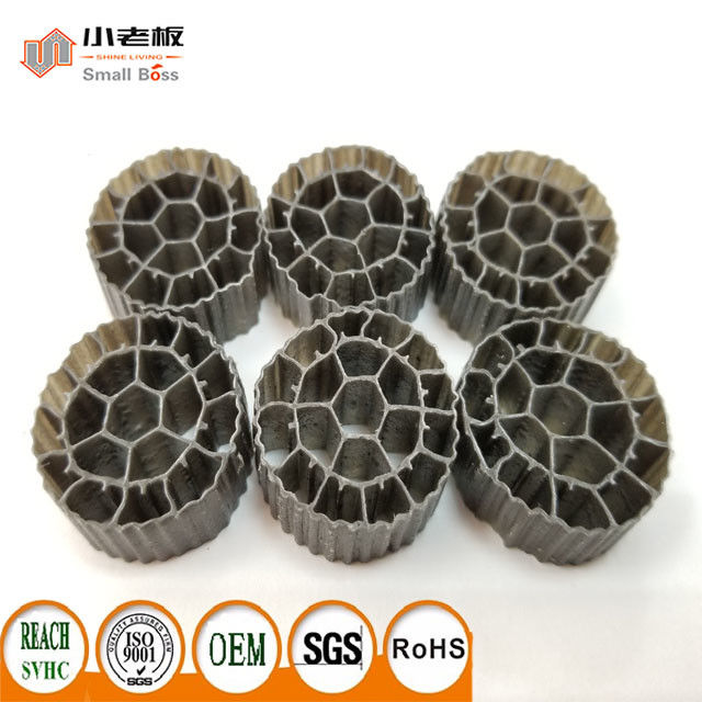 25mm x 12mm رنگارنگ رسانه فیلتر MBBR مواد HDPE PE06 Bio Media