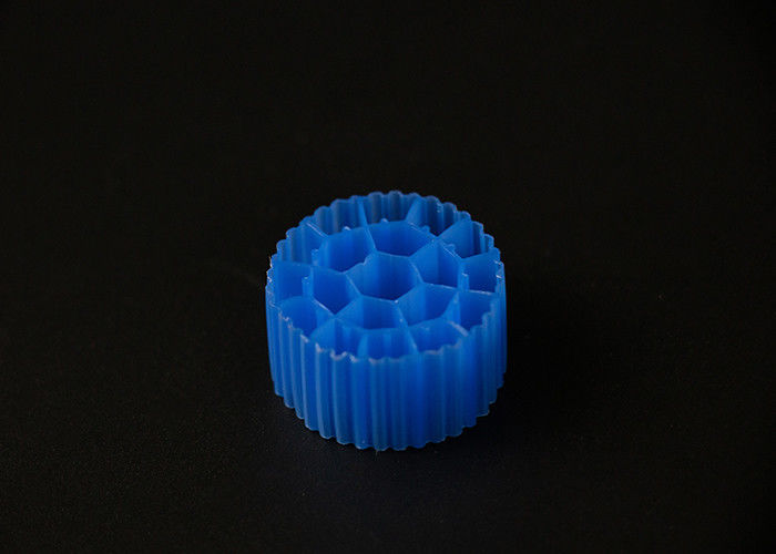 19 اتاق PE05 مواد HDPE MBBR فیلتر رسانه آبی رنگ