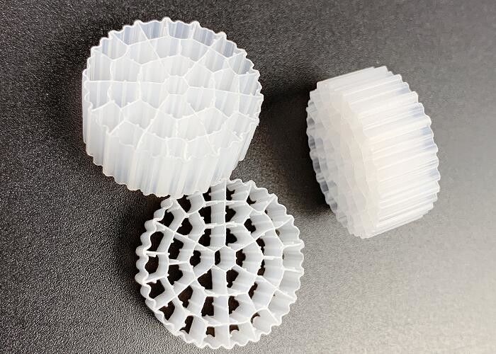 تکنولوژی FDA Safty A / O MBBR رسانه های فیلتر پلاستیکی مواد سفید Hdpe